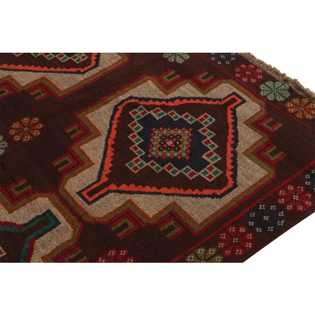 2010s Rug & Kilim’s Afghan Baluch Tribal Rug in Rust Tones With Geometric Medallions For Sale - Image 5 of 7