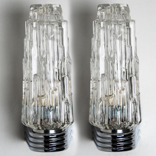 Vintage Chrome and Clear Glass Sconce, 1960 For Sale - Image 10 of 18