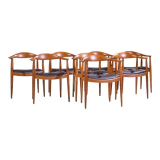 Hans Wegner for Johannes Hansen Mid Century Danish Teak the Chair - Set of 8 For Sale