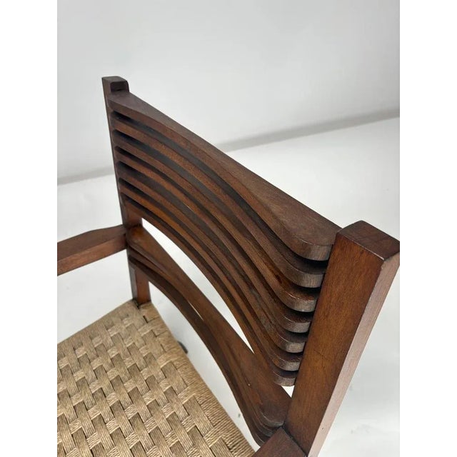 Vintage Italian Wood and Rope Armchair, 1930s For Sale - Image 9 of 13