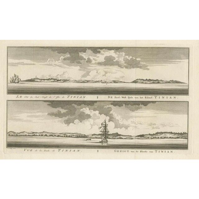 Antique Engraving of Tinian, an Island of the Northern Mariana Islands, 1757 For Sale - Image 3 of 5