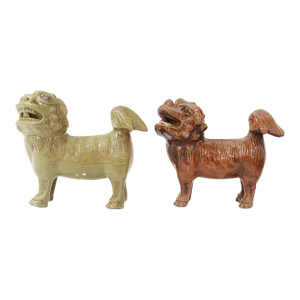 Vintage Chinese Foo Dog Lions Figurines- Set of 2