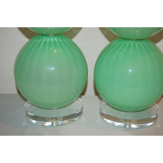 Joe Cariati Green Hand Blown Lamps For Sale - Image 9 of 11