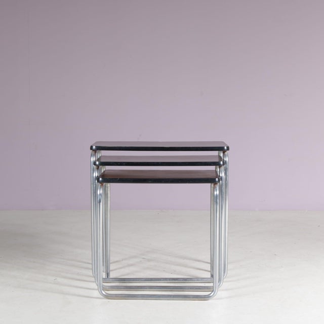 Nesting Tables by Jan Schrofer for Ahrend de Cirkel, Netherlands, 1930s For Sale - Image 4 of 10