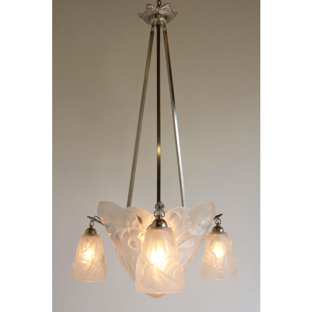 Art Deco Geometric Chandelier by David Guéron Degue & A. Petitot, 1930s For Sale - Image 10 of 18