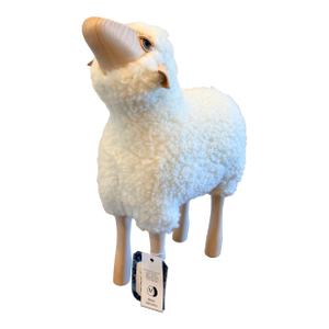 Meier Germany Lalanne-Style Sheep Sculpture in Wood and Wool