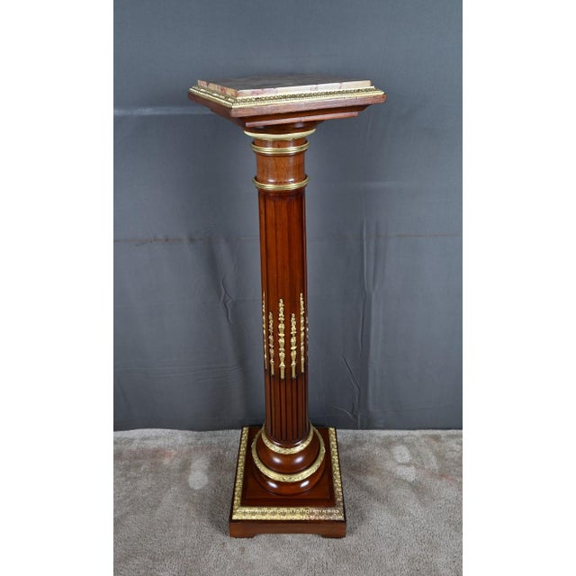 Napoleon III Style Swivel Column in Mahogany, 1900 For Sale - Image 11 of 18