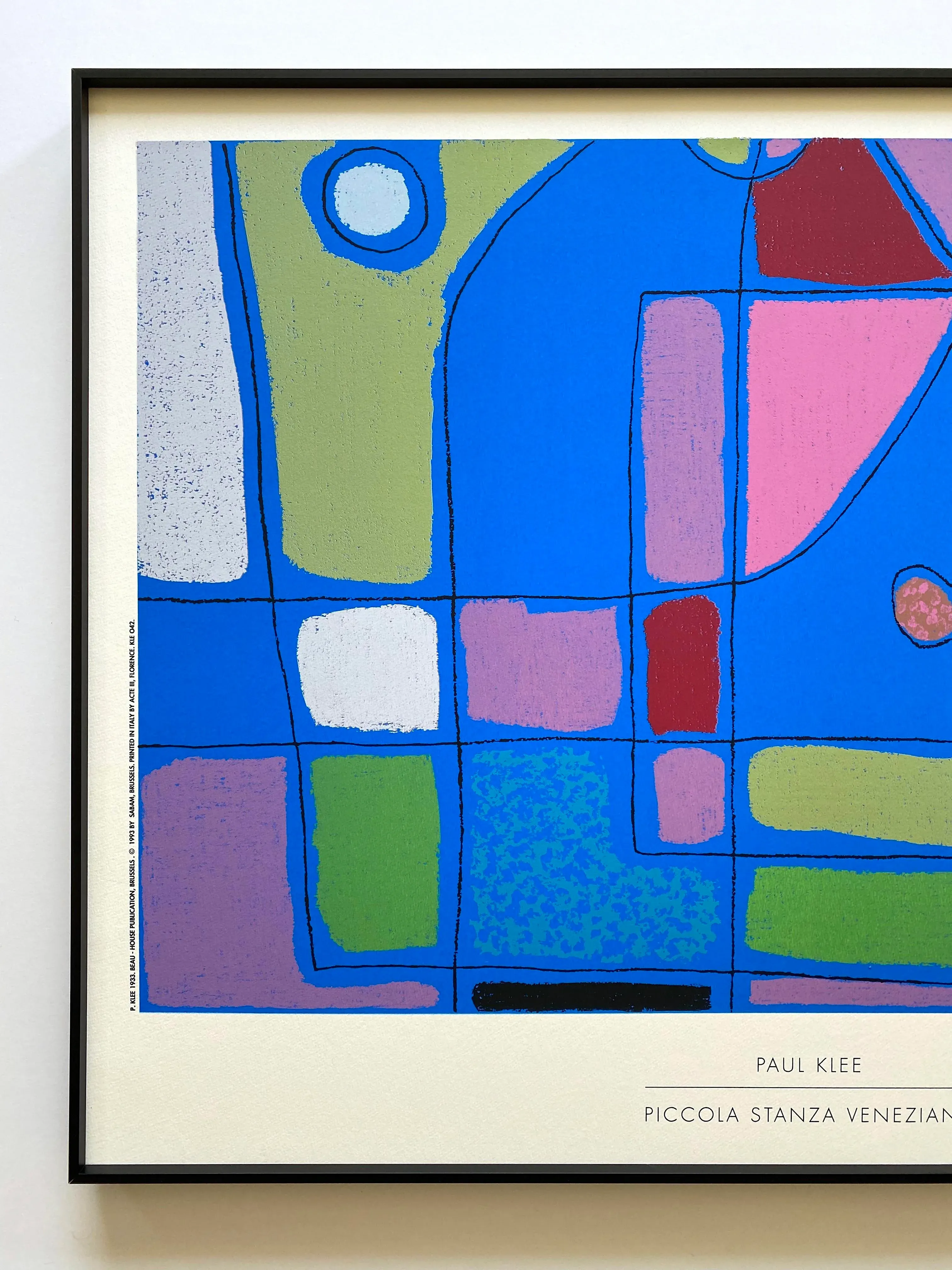 Paul Klee Vintage 1993 Framed Modernist Fine Art Silkscreen Print