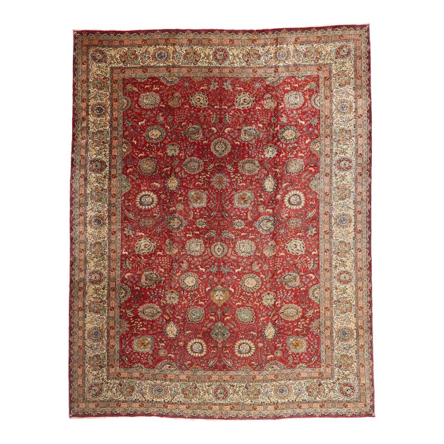 Antique Persian Tabriz Rug, 14'11 X 19'03 For Sale