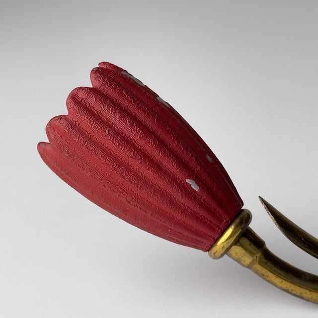 Vintage Italian Red Brass Wall Sconces, 1950s, Set of 2 For Sale - Image 12 of 18