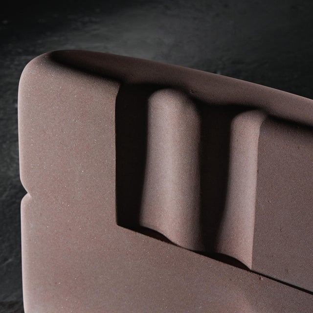 Ceramic Robert Neuhauser, Large Sculpture, 1980s, Pink Sandstone For Sale - Image 7 of 12