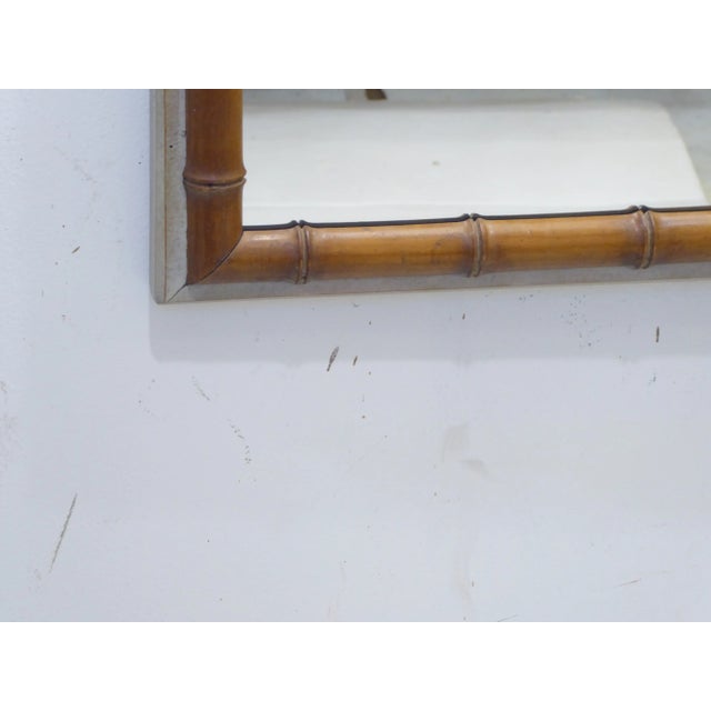 French Vintage French Faux Bamboo Mirror For Sale - Image 3 of 4