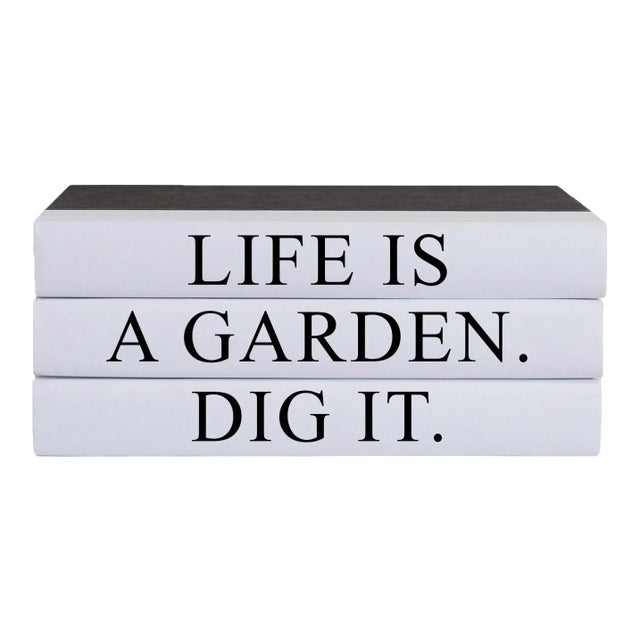 Decorative Books - Quote Book Stack - "A Garden" For Sale
