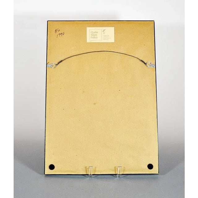 Japanese Japanese Artist Funmiaki Fukita "Two Flowers" 7 of 75 Woodblock Image 17" by 12" For Sale - Image 3 of 3