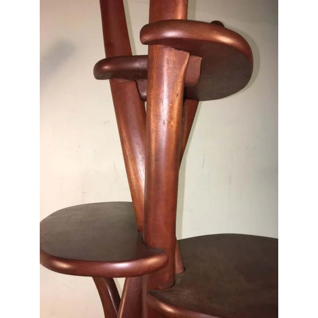 Brown Outstanding Organic Modern Sculptural Tiered Wood Stand For Sale - Image 8 of 9