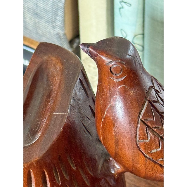 1990s Carved Wooden Bird Bookend, a Single For Sale - Image 6 of 7