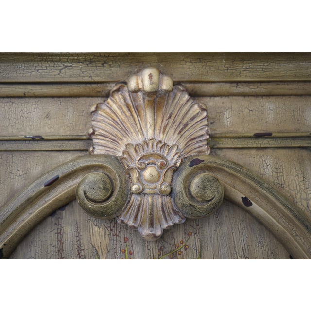 Paint Labarge Large Italian Painted Trumeau Mirror For Sale - Image 7 of 12