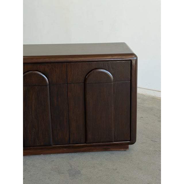 Brown 1980s Arched Oak Dresser For Sale - Image 8 of 11
