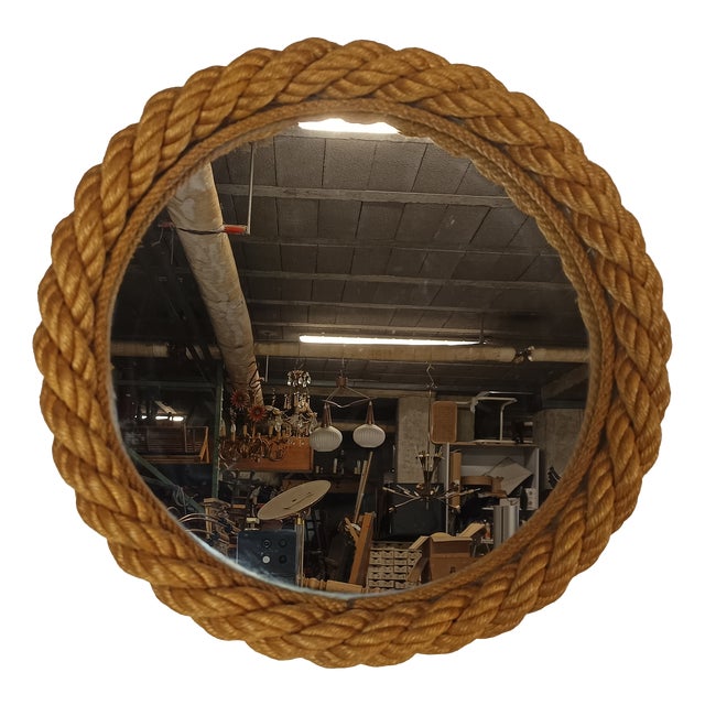Vintage Rope Mirror by Adrien Audoux & Frida Minet, 1950s For Sale