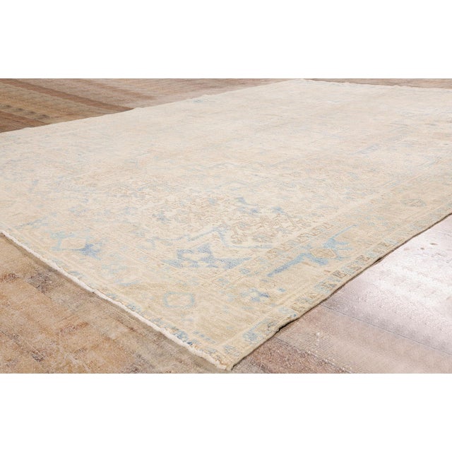 Beige Vintage Persian Heriz Rug, 08'00 X 10'11 For Sale - Image 8 of 10