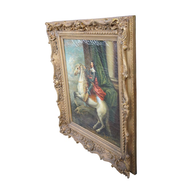 English Thomas Francis Equestrian Horse Portrait Oil Painting After Anthony Van Dyck For Sale - Image 3 of 12