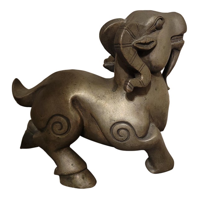 Solid Cast‑metal Ram Sculpture For Sale
