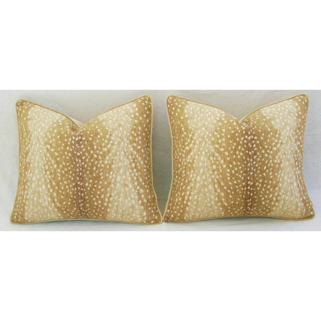 Late 20th Century Christmas Deer Fawn Spot Velvety Feather/Down Pillows 21" X 18" - Pair For Sale - Image 5 of 8