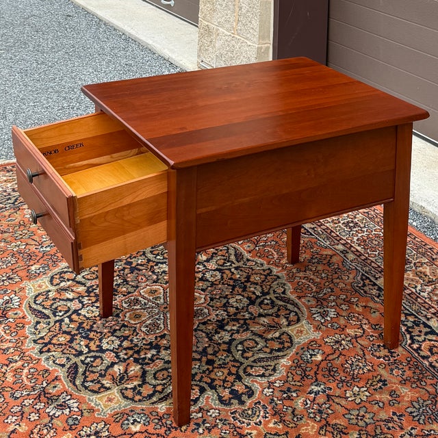 Ethan Allen 1990s Knob Creek American Shaker Solid Cherry Side Table With Drawer (34-8011) For Sale - Image 4 of 14