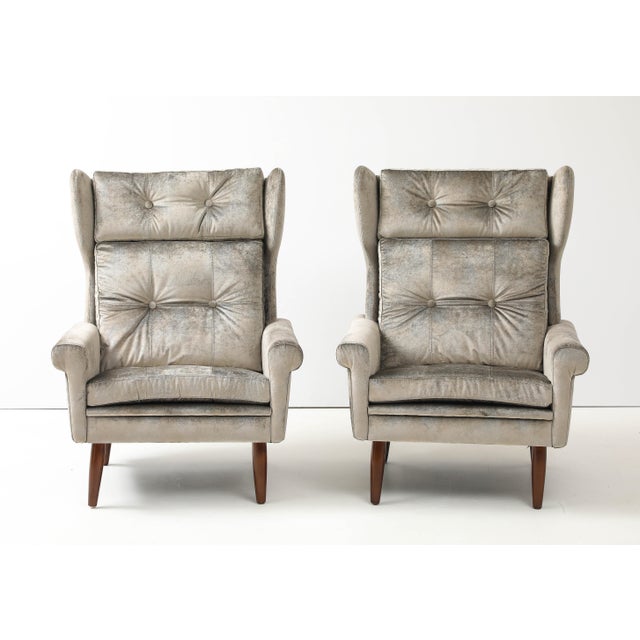 Amazing pair of 1960's Svend Skipper designed for Skippers Mobelfabrik lounge chairs, fully restored and newly re-...