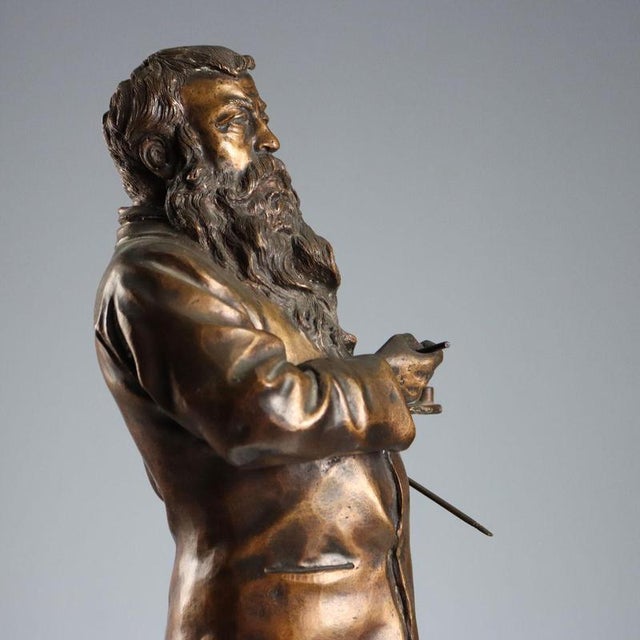 Brown Bronze Painter Figurine by Vincenzo Gemito For Sale - Image 8 of 12