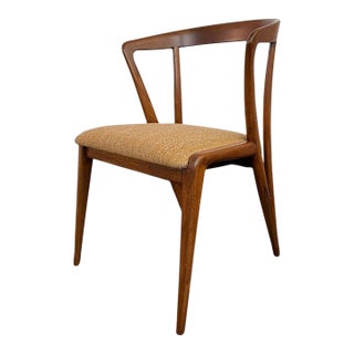Mid-Century Modern Walnut Chair by Bertha Schaeffer for M. Singer & Sons For Sale