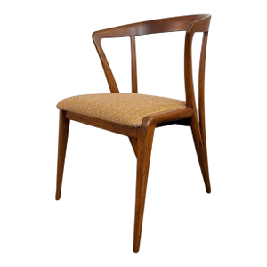 Mid-Century Modern Walnut Chair by Bertha Schaeffer for M. Singer & Sons