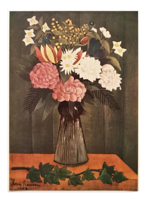 1951 After Henri Rousseau "Flowers", First Edition Vintage Full-Color Print