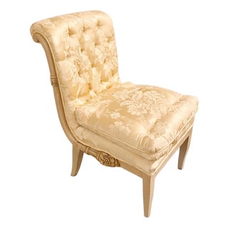 Mid 20th Century Tufted Empire Slipper Accent Chair – Pickfair Estate of Mary Pickford – Mid-Century Old Hollywood For Sale