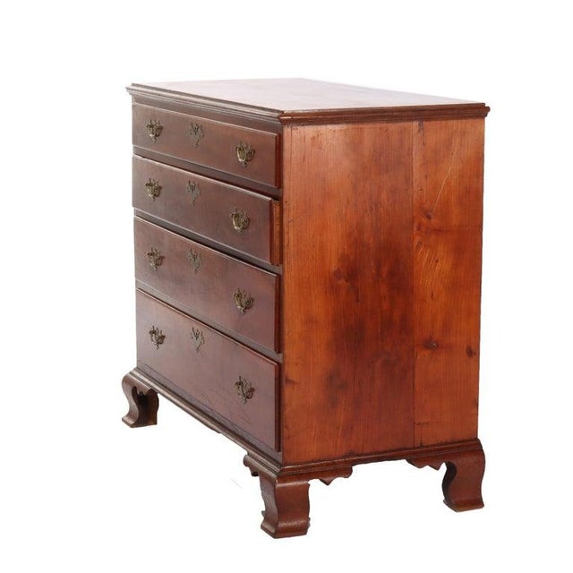 Antique Chippendale Cherry Graduated 4-Drawer Chest C1800 For Sale - Image 9 of 13