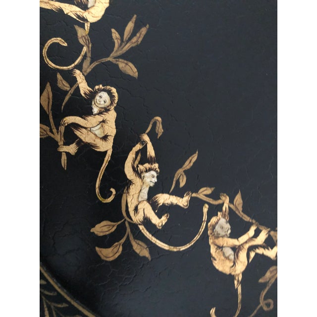 John Richard Collection Oval Black Scroll Monkey Tray For Sale - Image 9 of 12
