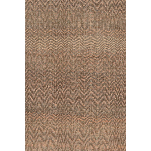 2010s Rug & Kilim’s Contemporary Kilim Rug in Peach and Greige Chevrons For Sale In New York - Image 6 of 8
