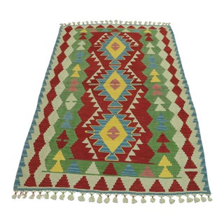 1970s Turkish Boho Style Red Oushak Handmade Kilim Rug For Sale