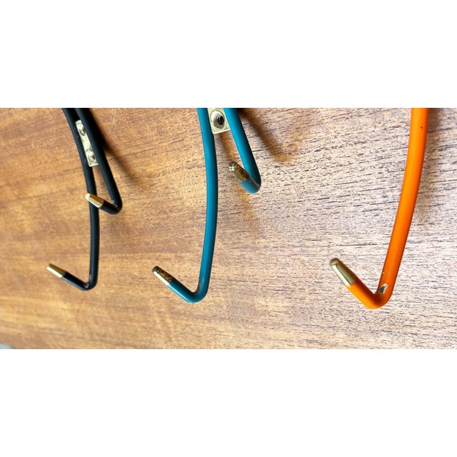 Mid-Century Modern German Wall Coat Rack, 1960s, Set of 5 For Sale - Image 10 of 18