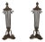 1980s Pair of Brass & Glass Lidded Vase Candle Holder Epergne For Sale