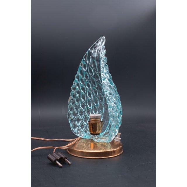 Blue Table Lamp in Blue Murano Glass Vase for Barovier & Toso, 1960 For Sale - Image 8 of 11