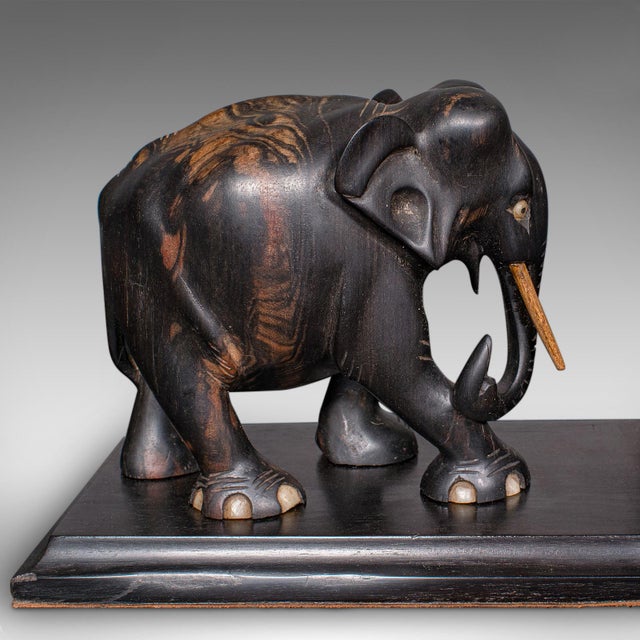 Wood 1900's Pair Antique Elephant Bookends For Sale - Image 7 of 9