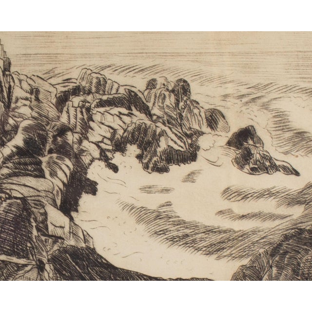 1949 Limited Edition Coastal Etching by Fuji Nakamizo For Sale - Image 4 of 8