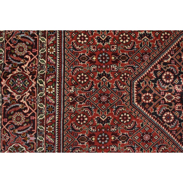 Bidjar Rug 4’8” X 6’6” Red Wool Vintage Traditional Hand-Knotted Carpet For Sale - Image 9 of 12