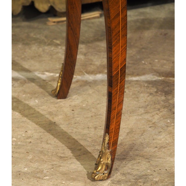 19th Century French Louis XV Style Rosewood Marquetry Console and Game Table For Sale - Image 9 of 18