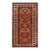 1890s Red Diamond Tribal Antique Caucasian Kazak Rug 4'3" X 7'7" Handknotted Wool Carpet For Sale