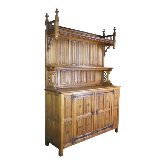Antique French Gothic Revival Vaisselier Bar Cupboard For Sale