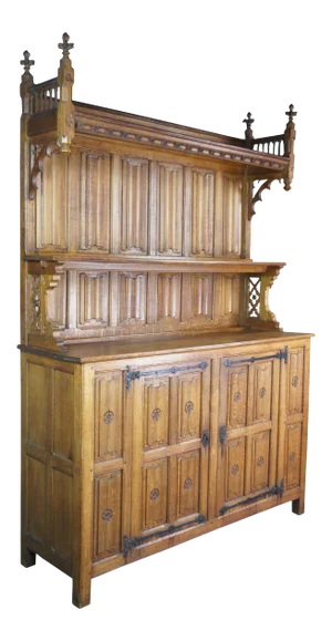 Antique French Gothic Revival Vaisselier Bar Cupboard
