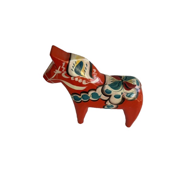 Vintage Swedish Dalla Horse Nils Olsson. Hand Painted Wooden For Sale - Image 4 of 5