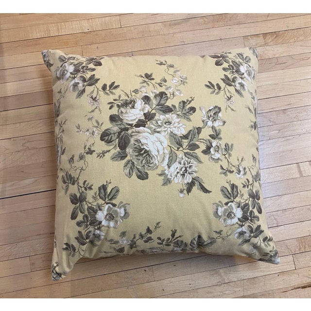Vintage Yellow and Floral Pillow by Trs For Sale - Image 4 of 6